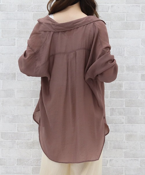 PairPair（ペアペア）の「シアービッグシャツ（シャツ/ブラウス・レディース・ミント/ブルーグレー/モカ/アイボリー・FREE）」の14枚目の写真