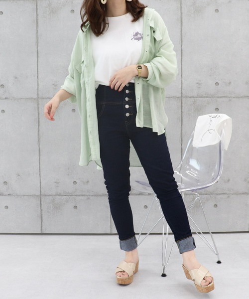 PairPair（ペアペア）の「シアービッグシャツ（シャツ/ブラウス・レディース・ミント/ブルーグレー/モカ/アイボリー・FREE）」の16枚目の写真