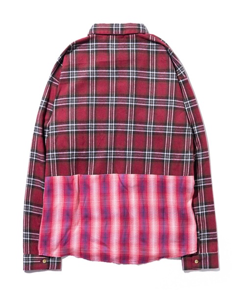 glamb(グラム)の「Multi check shirt / マルチチェックシャツ(シャツ/ブラウス・メンズ・レッド/ブルー・S/M/L)」の8枚目の写真