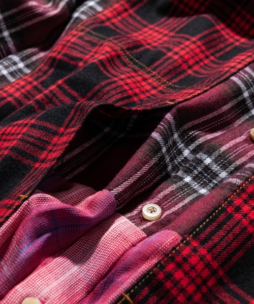 glamb(グラム)の「Multi check shirt / マルチチェックシャツ(シャツ/ブラウス・メンズ・レッド/ブルー・S/M/L)」の14枚目の写真
