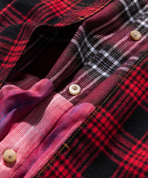glamb(グラム)の「Multi check shirt / マルチチェックシャツ(シャツ/ブラウス・メンズ・レッド/ブルー・S/M/L)」の17枚目の写真