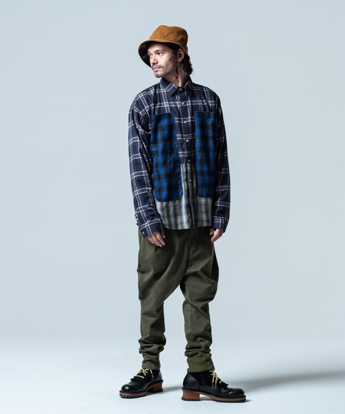 glamb(グラム)の「Multi check shirt / マルチチェックシャツ(シャツ/ブラウス・メンズ・レッド/ブルー・S/M/L)」の13枚目の写真