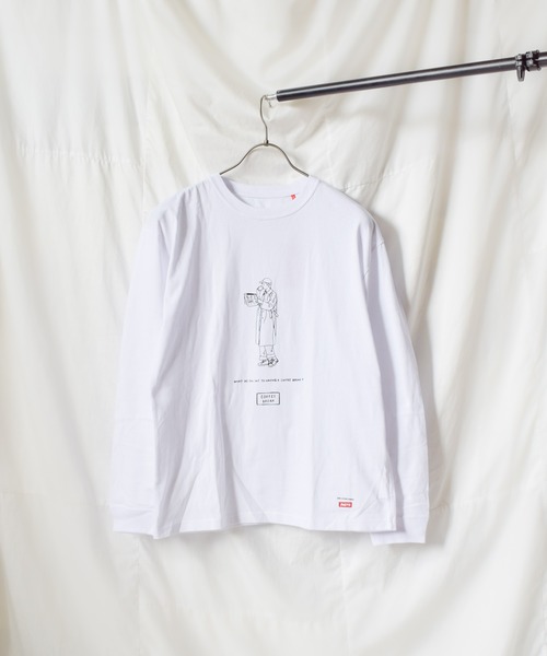 Naked Rust and other POEMS(ネイキッドラストアンドアザーポエムス)の「/Naked Rust and other POEMS/手書きプリント 長袖カットソー(Tシャツ/カットソー・レディース・ホワイト/ブラック/ベージュ・MEDIUM/LARGE)」の1枚目の写真
