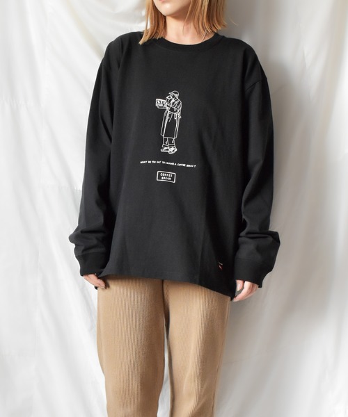 Naked Rust and other POEMS(ネイキッドラストアンドアザーポエムス)の「/Naked Rust and other POEMS/手書きプリント 長袖カットソー(Tシャツ/カットソー・レディース・ホワイト/ブラック/ベージュ・MEDIUM/LARGE)」の8枚目の写真