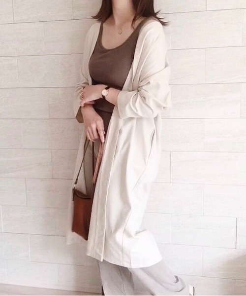 aimoha（アイモハ）の「ロングカーディガン (SS)（カーディガン/ボレロ・レディース・ネイビー/カーキ/グリーン/ベージュ/オレンジ/ダークグレー/グレー系/カーキ系/イエロー/ブルー/ブラック/チョコ/ブラック系その他/ベージュ系その他/グリーン系その他・FREE/LARGE/MEDIUM）」の6枚目の写真