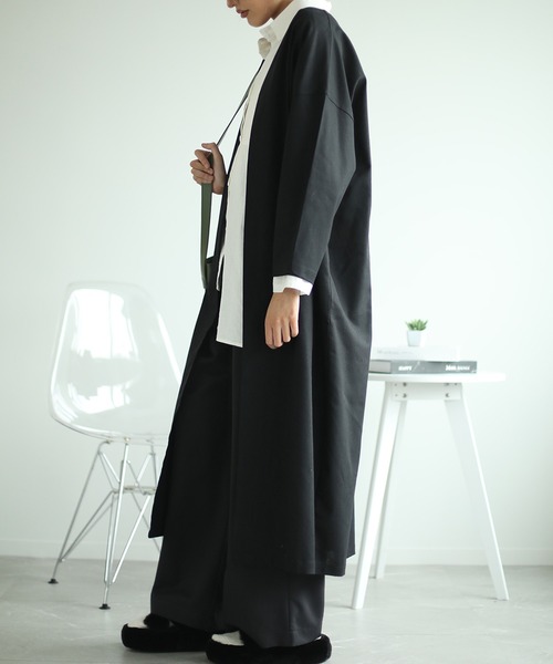 aimoha（アイモハ）の「ロングカーディガン (SS)（カーディガン/ボレロ・レディース・ネイビー/カーキ/グリーン/ベージュ/オレンジ/ダークグレー/グレー系/カーキ系/イエロー/ブルー/ブラック/チョコ/ブラック系その他/ベージュ系その他/グリーン系その他・FREE/LARGE/MEDIUM）」の2枚目の写真