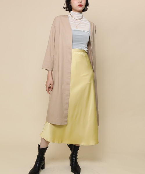 aimoha（アイモハ）の「ロングカーディガン (SS)（カーディガン/ボレロ・レディース・ネイビー/カーキ/グリーン/ベージュ/オレンジ/ダークグレー/グレー系/カーキ系/イエロー/ブルー/ブラック/チョコ/ブラック系その他/ベージュ系その他/グリーン系その他・FREE/LARGE/MEDIUM）」の14枚目の写真