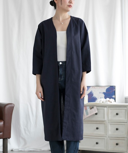 aimoha（アイモハ）の「ロングカーディガン (SS)（カーディガン/ボレロ・レディース・ネイビー/カーキ/グリーン/ベージュ/オレンジ/ダークグレー/グレー系/カーキ系/イエロー/ブルー/ブラック/チョコ/ブラック系その他/ベージュ系その他/グリーン系その他・FREE/LARGE/MEDIUM）」の16枚目の写真