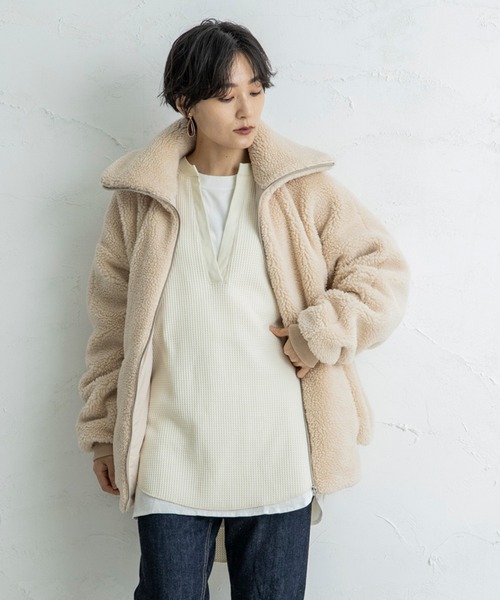 CIENA（シエナ）の「【CIENA】ビックシルエットムートンボアブルゾン（ブルゾン・レディース・ベージュ/ブラウン/アイボリー・FREE）」の17枚目の写真