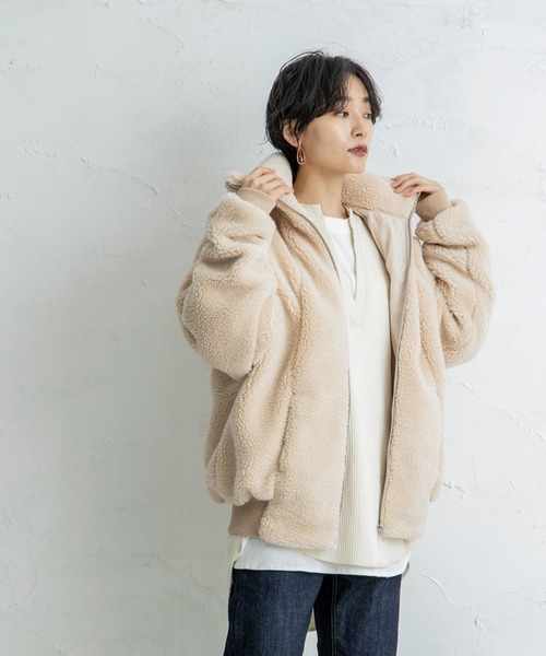 CIENA（シエナ）の「【CIENA】ビックシルエットムートンボアブルゾン（ブルゾン・レディース・ベージュ/ブラウン/アイボリー・FREE）」の18枚目の写真
