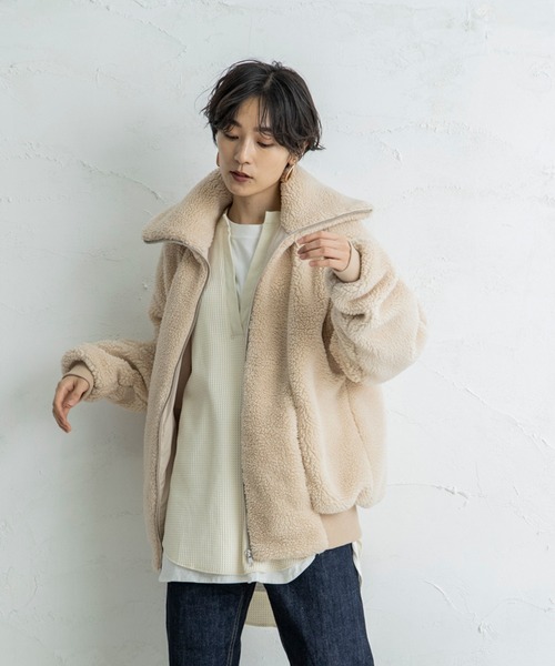 CIENA（シエナ）の「【CIENA】ビックシルエットムートンボアブルゾン（ブルゾン・レディース・ベージュ/ブラウン/アイボリー・FREE）」の20枚目の写真