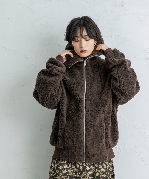 CIENA（シエナ）の「【CIENA】ビックシルエットムートンボアブルゾン（ブルゾン・レディース・ベージュ/ブラウン/アイボリー・FREE）」の13枚目の写真