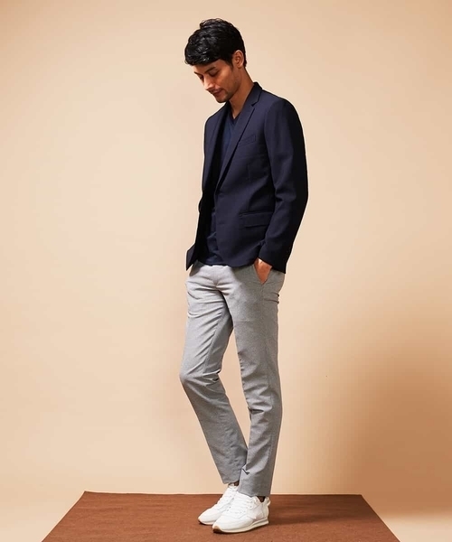 MICHEL KLEIN HOMME (ミッシェルクランオム)の「【洗える】パンツ(カラミハウンドツース)(その他パンツ・メンズ・ライトグレー/ネイビー・46/48/51)」の13枚目の写真