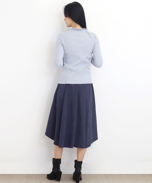 Amulet(アミュレット)の「タック付きフレアスカート(スカート・レディース・ベージュ/ブラック/ブラウン/ワイン/ネイビー・L/M/XL)」の9枚目の写真