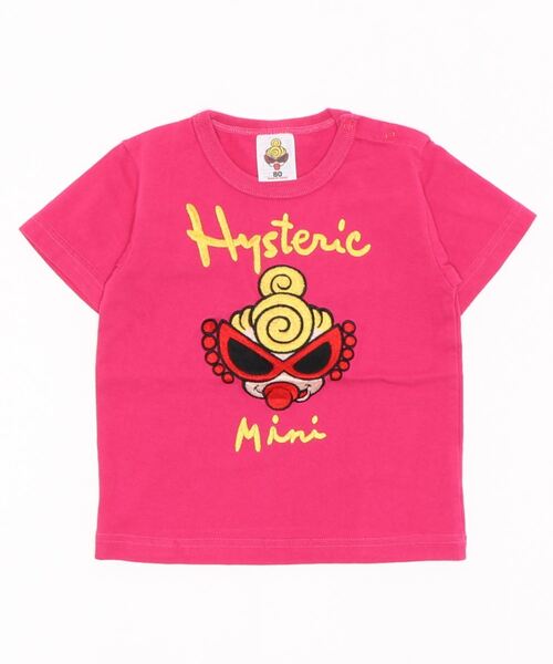 HYSTERIC MINI（ヒステリックミニ）の「MINI FACE＆LOGO刺繍入り半袖Tシャツ（Tシャツ/カットソー・キッズ・ブラック/ライトピンク/グリーン・90/80）」の3枚目の写真