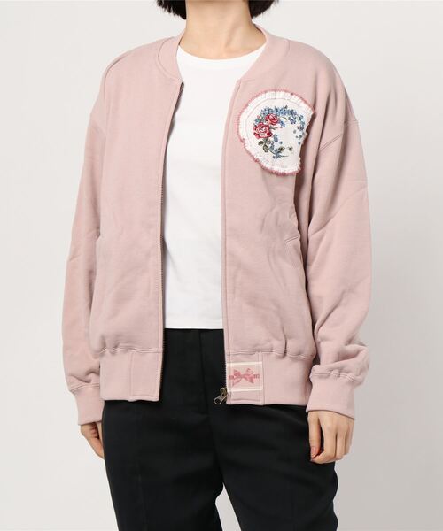 PINK HOUSE ピンクハウス バラ お花 刺繍 スカジャン ブルゾン 【公式 PINK HOUSE ピンクハウス バラ お花 刺繍 スカジャン ブルゾン 【公式