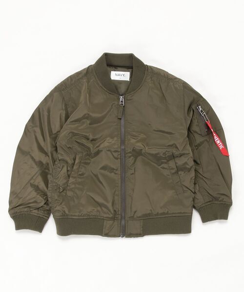 NAVY(ネイビー)の「MA-1タイプジャケット(MA-1・キッズ・ブラック/パープル/ピンク/ナチュラル・120cm/130cm/140cm/150cm/160cm)」の3枚目の写真