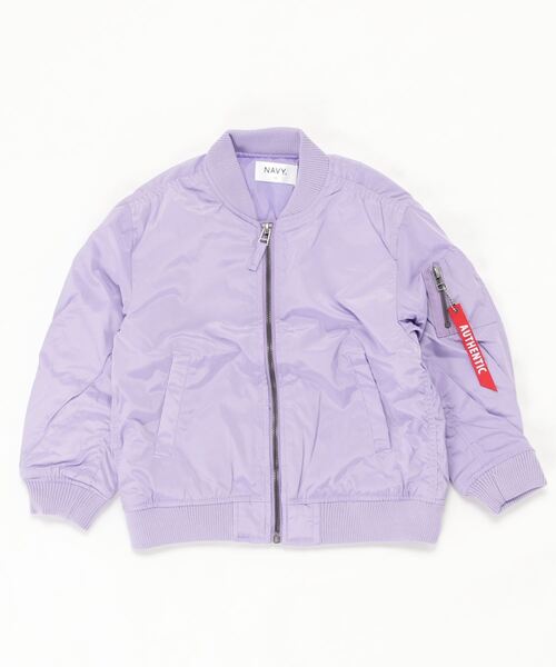 NAVY(ネイビー)の「MA-1タイプジャケット(MA-1・キッズ・ブラック/パープル/ピンク/ナチュラル・120cm/130cm/140cm/150cm/160cm)」の4枚目の写真