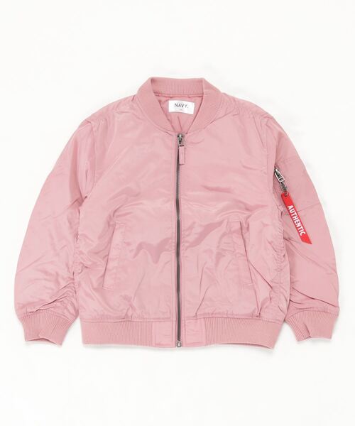 NAVY(ネイビー)の「MA-1タイプジャケット(MA-1・キッズ・ブラック/パープル/ピンク/ナチュラル・120cm/130cm/140cm/150cm/160cm)」の1枚目の写真