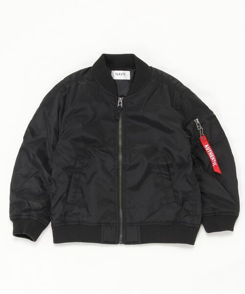 NAVY(ネイビー)の「MA-1タイプジャケット(MA-1・キッズ・ブラック/パープル/ピンク/ナチュラル・120cm/130cm/140cm/150cm/160cm)」の2枚目の写真