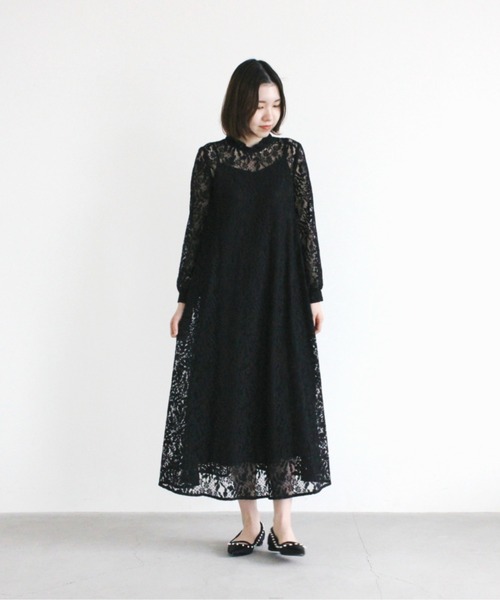 kaene（カエン）の「オールレースAラインワンピース（ワンピース・レディース・ブラック/パープル/ミント・FREE）」の9枚目の写真