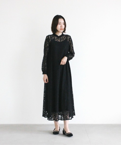 kaene（カエン）の「オールレースAラインワンピース（ワンピース・レディース・ブラック/パープル/ミント・FREE）」の10枚目の写真