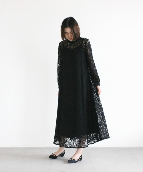 kaene（カエン）の「オールレースAラインワンピース（ワンピース・レディース・ブラック/パープル/ミント・FREE）」の12枚目の写真