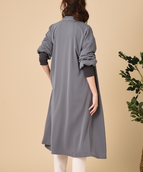 INTERPLANET(インタープラネット)の「シェリーサテン袖口リブコート(ノーカラーコート・レディース・ベージュ/チャコールグレー/グレイッシュベージュ・FREE)」の18枚目の写真