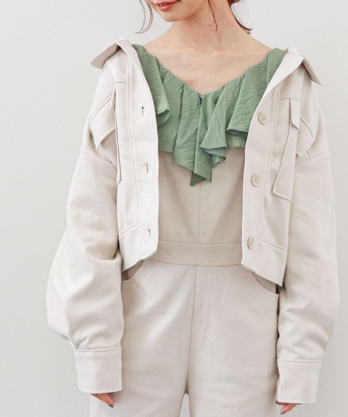 archives（アルシーヴ）の「スエードポンチショートブルゾン（その他アウター・レディース・アイボリー/ミント/モカ・MEDIUM）」の2枚目の写真