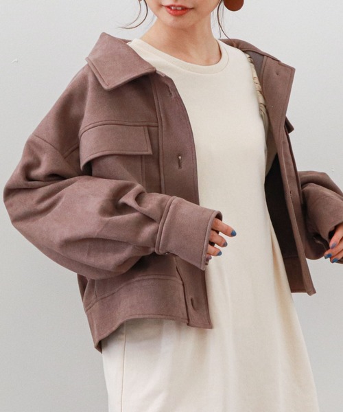 archives（アルシーヴ）の「スエードポンチショートブルゾン（その他アウター・レディース・アイボリー/ミント/モカ・MEDIUM）」の3枚目の写真