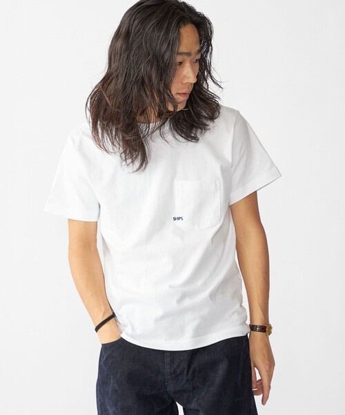*SHIPS:マイクロSHIPSロゴポケットTシャツ