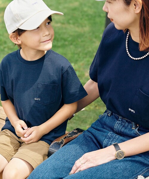 WEB限定】SHIPS: マイクロ SHIPSロゴ ポケット Tシャツ（Tシャツ