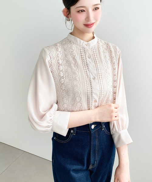 完売色！シフォンロングシャツ♡ セール】【累計販売枚数4万枚突破！】シフォンジョーゼットスタンド