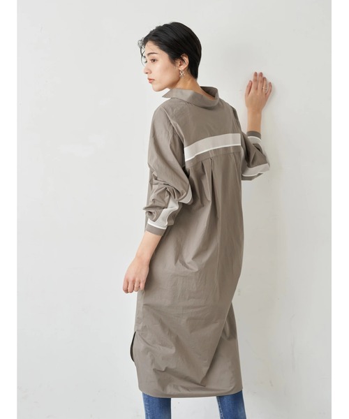 Editt by YECCA VECCA（エディットバイイェッカヴェッカ）の「P.リブMIXシャツワンピース　＊（ワンピース・レディース・ホワイト/カーキ/ストライプ・FREE）」の19枚目の写真