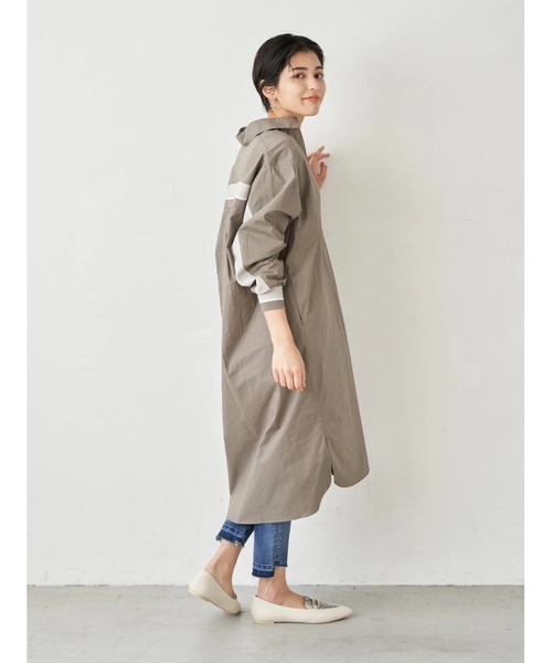 Editt by YECCA VECCA（エディットバイイェッカヴェッカ）の「P.リブMIXシャツワンピース　＊（ワンピース・レディース・ホワイト/カーキ/ストライプ・FREE）」の22枚目の写真