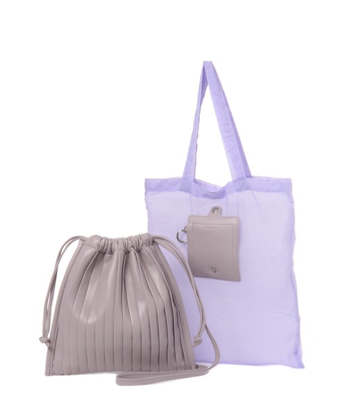 niko and...（ニコアンド）の「【9/2 ヒルナンデスOA放映アイテム】オリジナルサブバッグ付きプリーツショルダーバッグ（ショルダーバッグ・レディース・ブラック/オフホワイト/イエロー/その他1/ラベンダー/キャメル・0）」の3枚目の写真