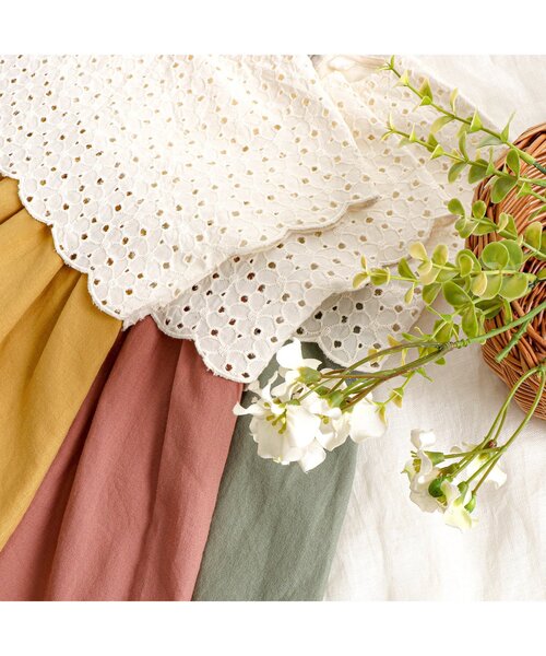 apres les cours（アプレレクール）の「WEB限定 レース切替スカラップワンピース（ワンピース・キッズ・ピンク/イエロー/ミント・80ｃｍ/90cm/110cm/100cm/120cm/130cm/140cm）」の13枚目の写真