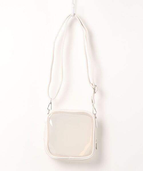 florist（フローリスト）の「【2WAY】クリア×レザーのチェーンスクエアミニショルダーバッグ（ショルダーバッグ・レディース・ホワイト/ブラック/ブラウン・FREE）」の5枚目の写真