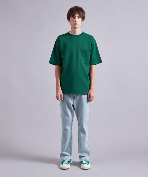 MONKEY TIME（モンキータイム）の「＜monkey time＞ TC/PONTI 1POC TEE/Tシャツ（Tシャツ/カットソー・メンズ・ホワイト/ブラック/ベージュ/パープル/ケリー・SMALL/MEDIUM/LARGE/X-LARGE）」の6枚目の写真