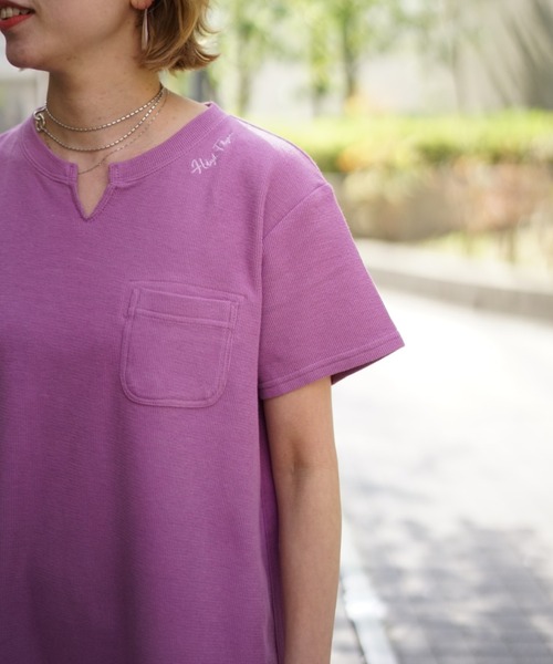 AVIREX(アヴィレックス)の「ワッフル×タイダイ ワンピース/ WAFFLE×TIE DYE ONEPIECE(ワンピース・レディース・アイボリー/チャコールグレー/ラベンダー・FREE)」の14枚目の写真