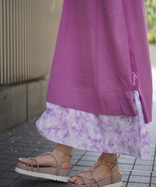 AVIREX(アヴィレックス)の「ワッフル×タイダイ ワンピース/ WAFFLE×TIE DYE ONEPIECE(ワンピース・レディース・アイボリー/チャコールグレー/ラベンダー・FREE)」の9枚目の写真