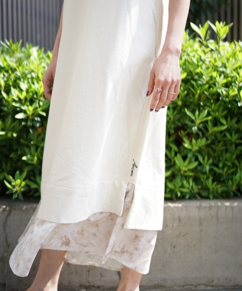 AVIREX(アヴィレックス)の「ワッフル×タイダイ ワンピース/ WAFFLE×TIE DYE ONEPIECE(ワンピース・レディース・アイボリー/チャコールグレー/ラベンダー・FREE)」の8枚目の写真