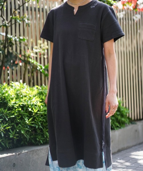 AVIREX(アヴィレックス)の「ワッフル×タイダイ ワンピース/ WAFFLE×TIE DYE ONEPIECE(ワンピース・レディース・アイボリー/チャコールグレー/ラベンダー・FREE)」の13枚目の写真