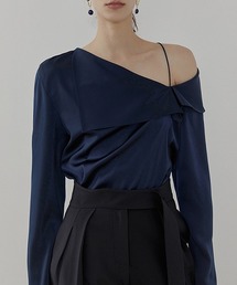 【UNSPOKEN】Asymmetry lapel blouse UC21S012