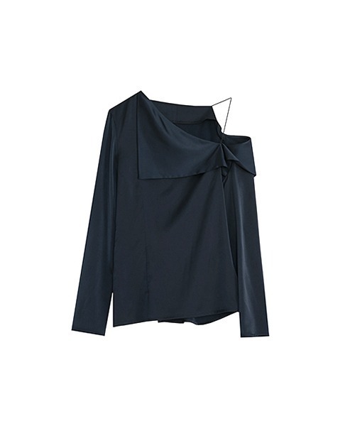 UNSPOKEN(アンスポクン)の「【UNSPOKEN】Asymmetry lapel blouse UC21S012(シャツ/ブラウス・レディース・ネイビー・S/L/M)」の6枚目の写真