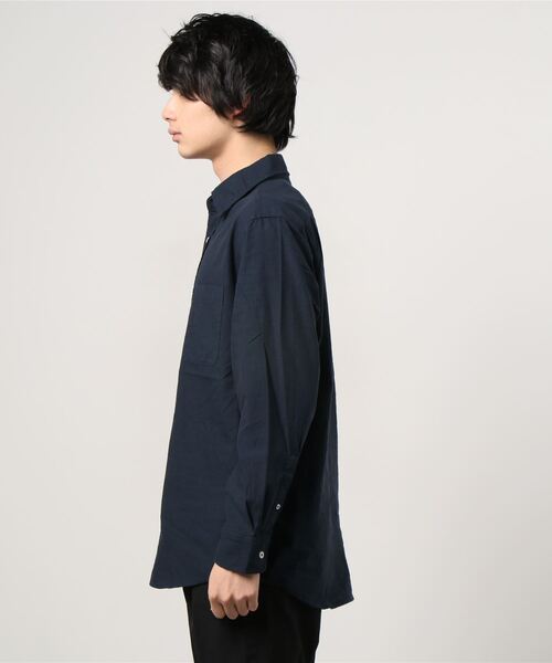 NAVY（ネイビー）の「ハイブリッドリネン 長袖シャツ（シャツ/ブラウス・メンズ・ネイビー/グレー/ホワイト・S/M/XL/L）」の17枚目の写真