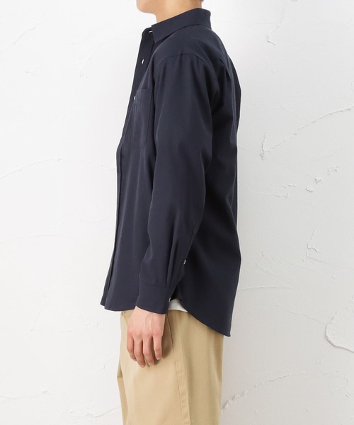 NAVY（ネイビー）の「ハイブリッドリネン 長袖シャツ（シャツ/ブラウス・メンズ・ネイビー/グレー/ホワイト・S/M/XL/L）」の4枚目の写真