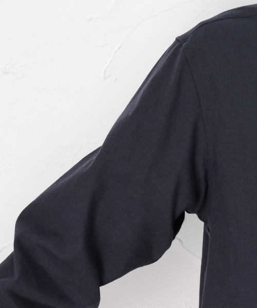 NAVY（ネイビー）の「ハイブリッドリネン 長袖シャツ（シャツ/ブラウス・メンズ・ネイビー/グレー/ホワイト・S/M/XL/L）」の7枚目の写真