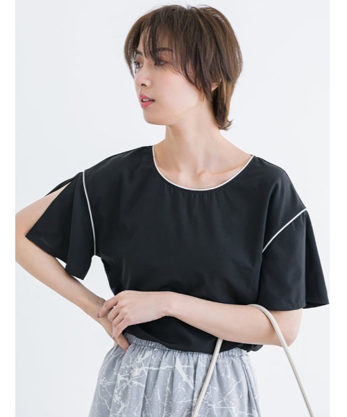 fifth（フィフス）の「バイカラーパイピング半袖ブラウス（シャツ/ブラウス・レディース・ホワイト/ブラック・MEDIUM）」の12枚目の写真