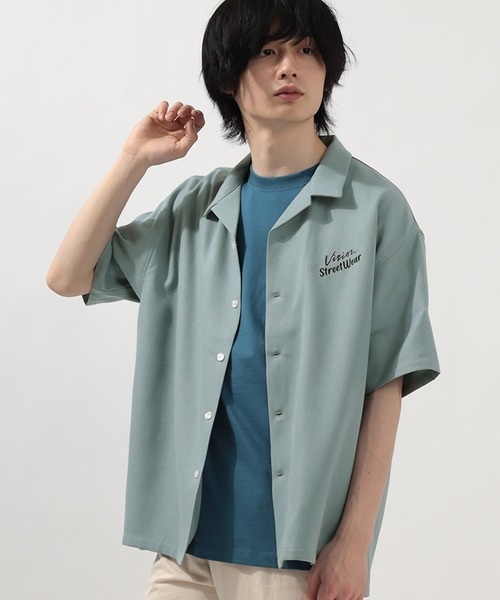VISION STREET WEAR（ヴィジョンストリートウェア）の「【VISION　STREET　WEAR／ヴィジョンストリートウェア】刺繍オープンカラー半袖シャツ/カセット/恐竜（シャツ/ブラウス・メンズ・ホワイト/ライトブルー/ブラック/パープル/サックスブルー/ホワイト系その他・M/L）」の8枚目の写真